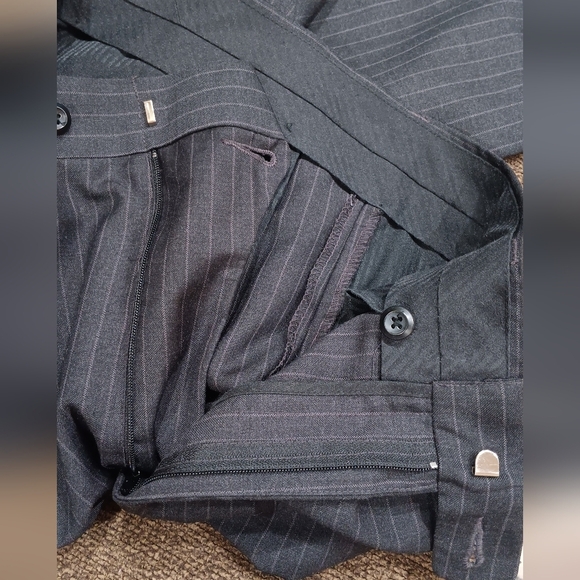 John Henry Men's Pleated Pant Size 36X32 Dress Trouser Dark Grey Cuff Hem - Picture 10 of 12